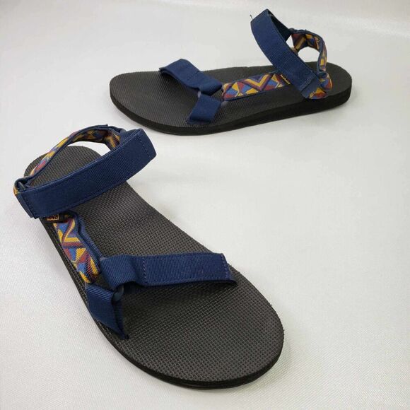 Teva Hurricane Mens Printed Blue Adjustable Hiking Original Use Sandals 13 - Picture 1 of 10